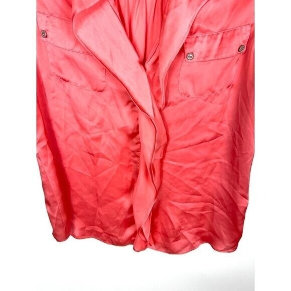 Cache Sleeveless Collared Button Front Pocket Blo… - image 3